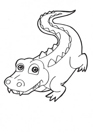 Coloring Pages | Printable Crocodile Coloring Sheet