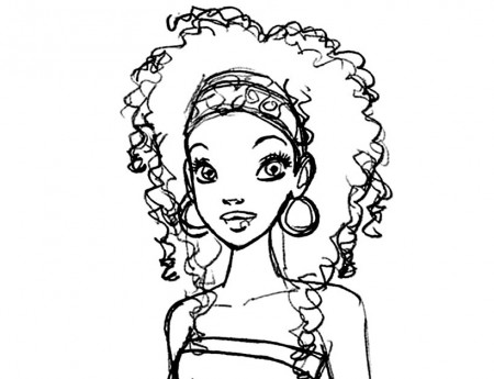 BARBIE COLORING PAGES: BLACK - OR ...