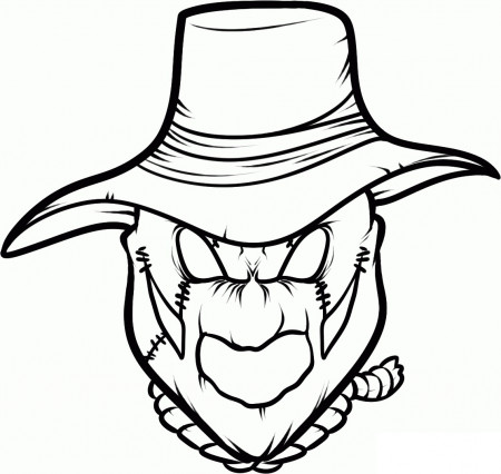 Scarecrow Scary Face Coloring Page - Get Coloring Pages