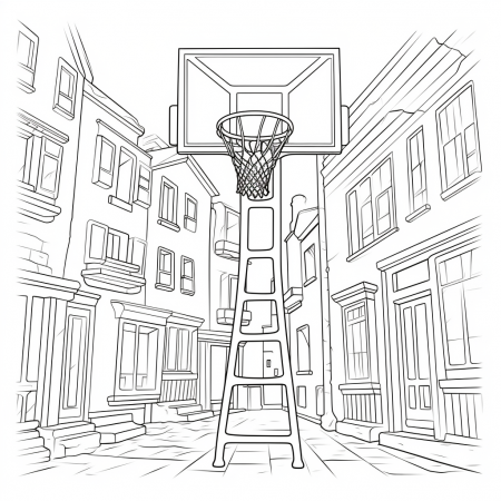 basketball hoop coloring pages