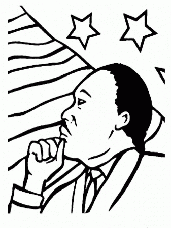 Dr Martin Luther King Jr and USA Flag Coloring Page - Free ...