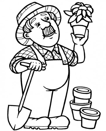 Printable gardener coloring page - Topcoloringpages.net