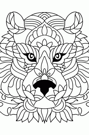 Tiger Antistress - Tigers coloring pages for Adults online