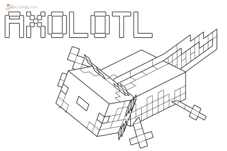 Axolotl Minecraft Coloring Pages