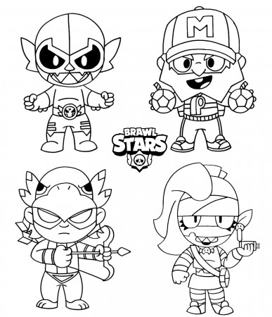 Coloring page Emz Brawl Stars and other fighters Print Free