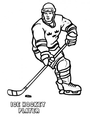 Ice Hockey Player Coloring Page - Free Printable Coloring Pages for Kids