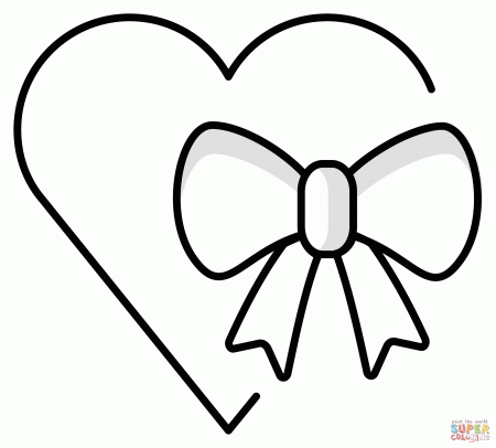 Heart with Ribbon Emoji coloring page | Free Printable Coloring Pages