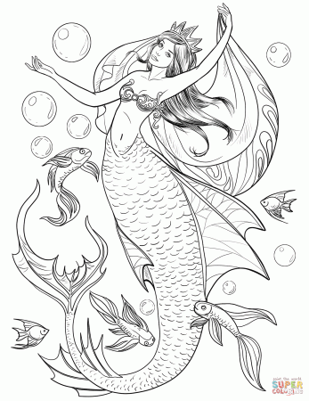 Mermaid | Super Coloring | Mermaid coloring book, Mermaid coloring pages, Mermaid  coloring