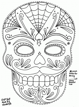 skull mask coloring pages | Only Coloring Pages
