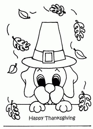 puppy celebrate thanksgiving day coloring page: puppy celebrate ...