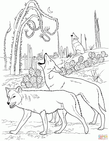 howling wolf coloring pages - Clip Art Library