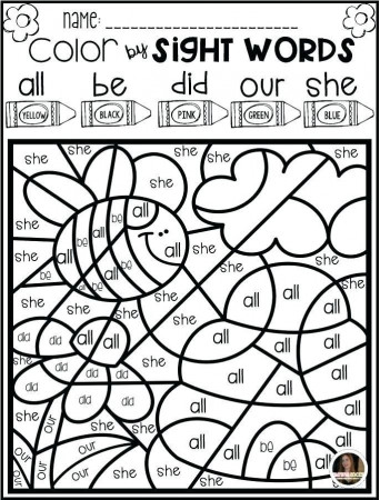 20 Kindergarten Sight Word Coloring Worksheets -