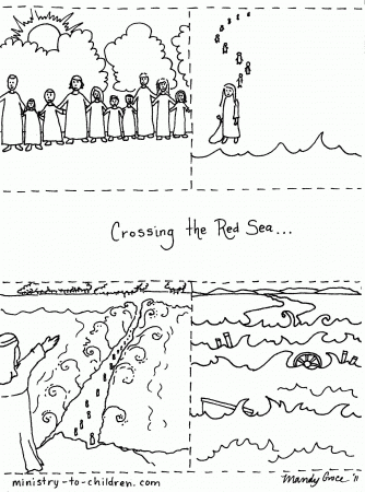 Moses Parted the Red Sea Coloring Pages