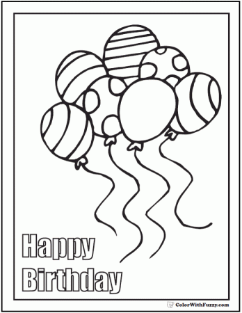 55+ Birthday Coloring Pages ✨ Printable and Customizable