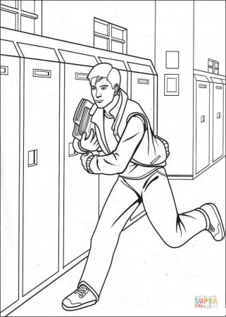 Peter Parker is running coloring page | Free Printable Coloring Pages