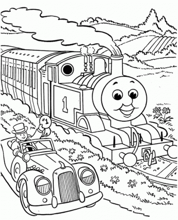 Thomas The Tank Engine Birthday Colouring Pages - Coloring