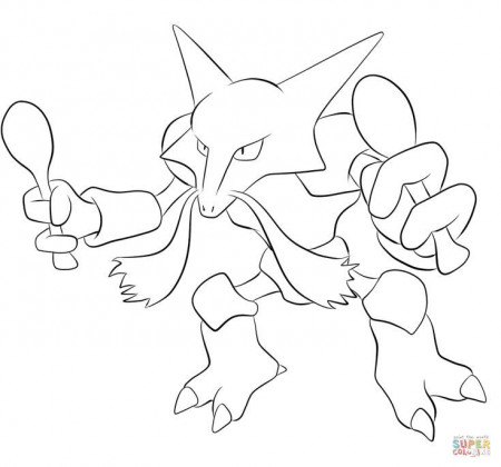 poké 065 in 2023 | Pokemon coloring pages, Pokemon coloring, Pokemon sketch