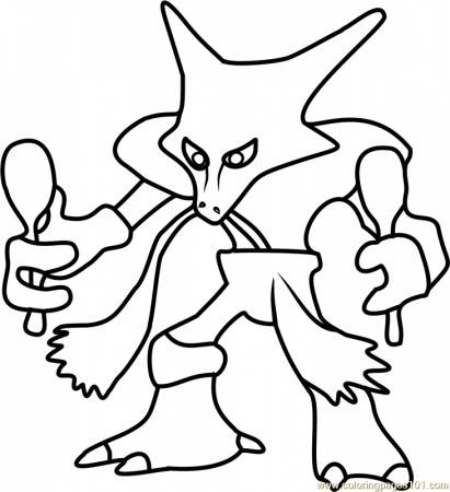 Alakazam Pokemon GO Coloring Page for Kids - Free Pokemon GO Printable Coloring  Pages Online for Kids - ColoringPages101.com | Coloring Pages for Kids