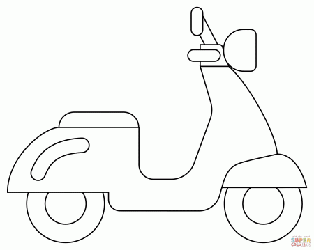 Motor Scooter coloring page | Free Printable Coloring Pages