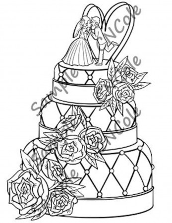 Wedding Cake Printable Coloring Page Instant Download JPEG and - Etsy