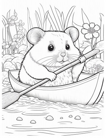 Hamster Coloring Pages Over 50 Pages of Hamsters in Everyday - Etsy