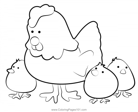 Cute Chicken Family Coloring Page for Kids - Free Chickens Printable Coloring  Pages Online for Kids - ColoringPages101.com | Coloring Pages for Kids