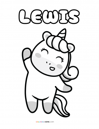 Lewis unicorn coloring page