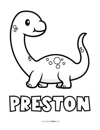 Preston dinosaur coloring page