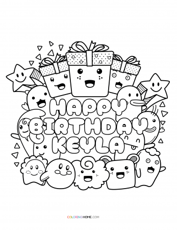 Happy Birthday Keyla coloring page