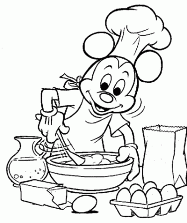 Mickey Is Cooking coloring page | Free Printable Coloring Pages
