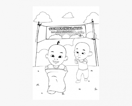 Upin & Ipin Colouring Pages - Mewarna Poster Anti Dadah, HD Png Download -  kindpng