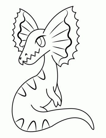 Printable Cartoon Dilophosaurus Coloring Page