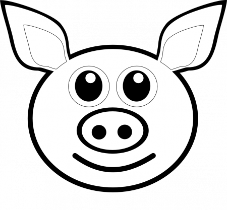 İllustration of the Pig Face Coloring Page free image download