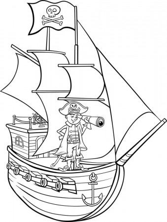 Pirate Ship 3 Coloring Page - Free Printable Coloring Pages for Kids