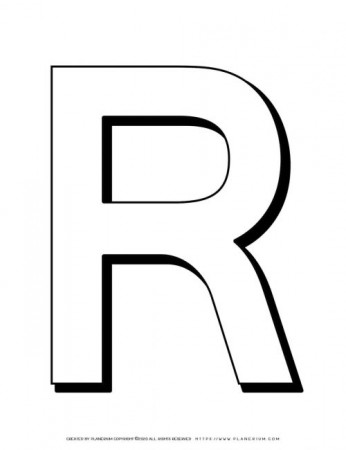 Alphabet Coloring Pages - English Letters - Capital R | Planerium
