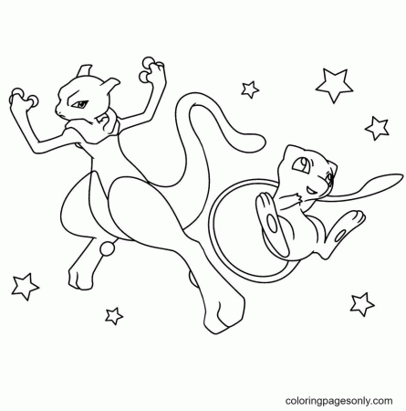 Mew Coloring Pages Printable for Free Download