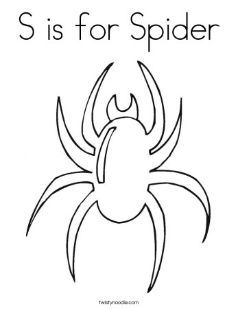 S is for Spider Coloring Page - Twisty Noodle