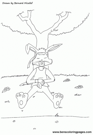 Rabbit and the tortoise coloring page