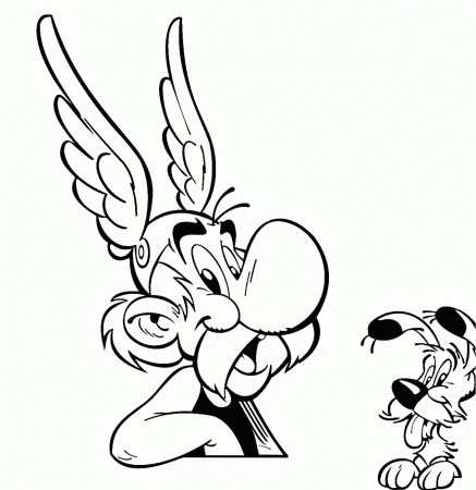 Asterix With Dogmatix Coloring Page