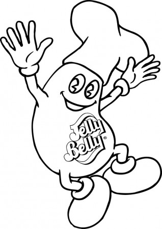 Happy Jelly Bean Coloring Page