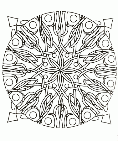 Hand drawn Anti-stress coloring page - Difficult Mandalas (for adults)