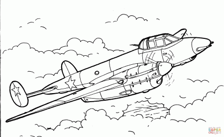 Pe-3 Night Fighter Bomber coloring page | Free Printable Coloring Pages