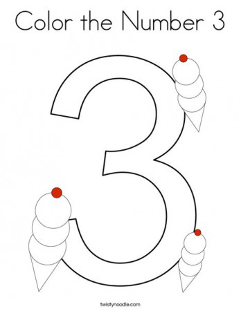 Color the Number 3 Coloring Page - Twisty Noodle