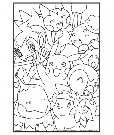 Pokemon Pikachu, Piplup, and Friends Coloring Page | crayola.com