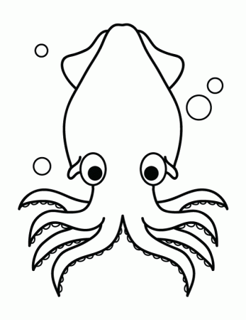 Printable Squid Coloring Page