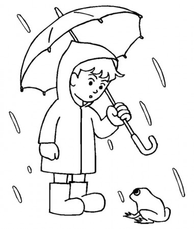 Rain Coloring Page - Coloring Pages for Kids and for Adults