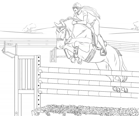 Printable 21 Horse Jumping Coloring Pages 3885 - Show Jumping ...