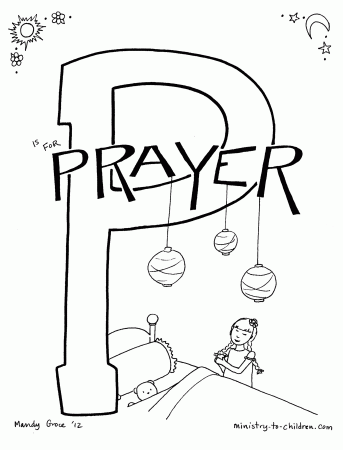P is for Prayer" Bible Alphabet coloring page