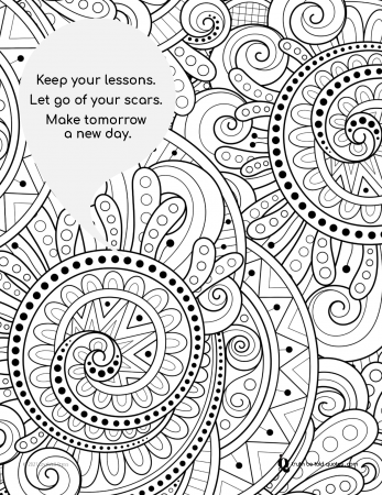 Mindfulness Coloring Pages- Quotes to color for teen wellness