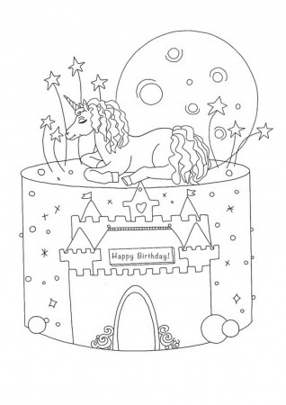 Unicorn Birthday Coloring Pages - 4 ...